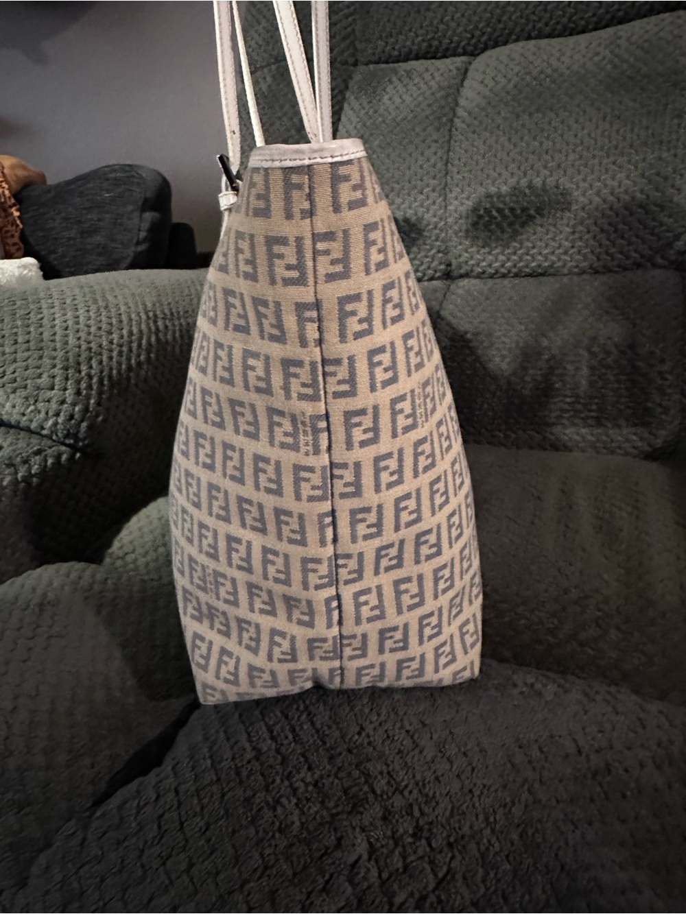 Beautiful Fendi Blue Brown Tote - Picture 7 of 13